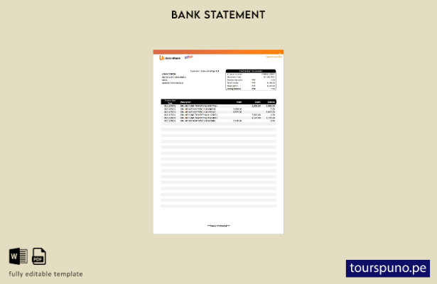 listo para imprimir plantilla de word   extracto de Unionbank de Filipinas